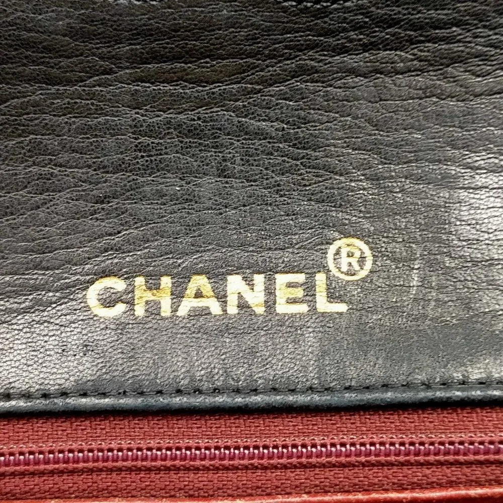 Chanel Mini Square Flap Matelasse Black Lamb Leather Shoulder Bag